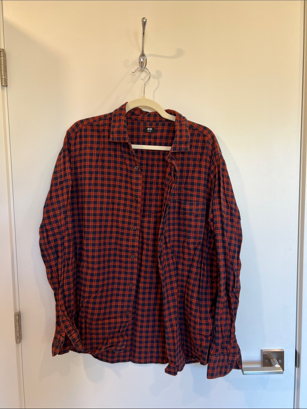 Uniqlo Red and Black Plaid Lightweight Shirt